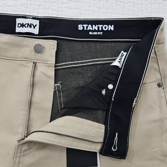 NEW DKNY Stanton Jeans Men's 38x30 Tan Ultimate Stretch Denim Slim Tapered NWT - Picture 16 of 16